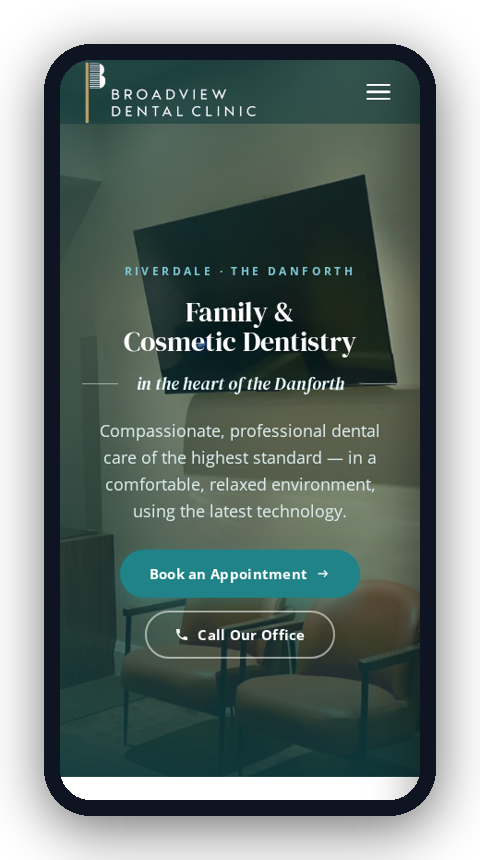Client website shown on mobile