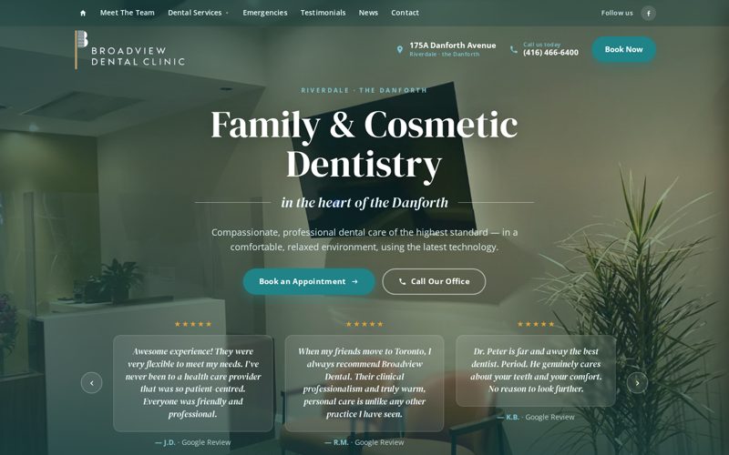 Broadview Dental Clinic website