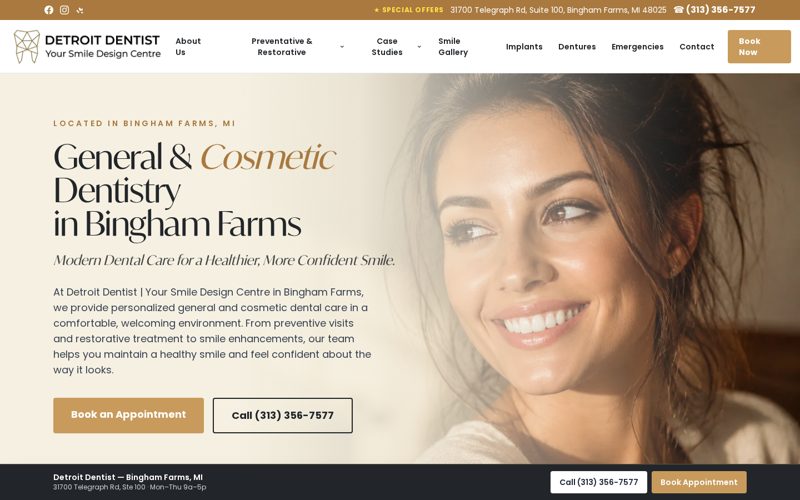 Detroit Dentist website