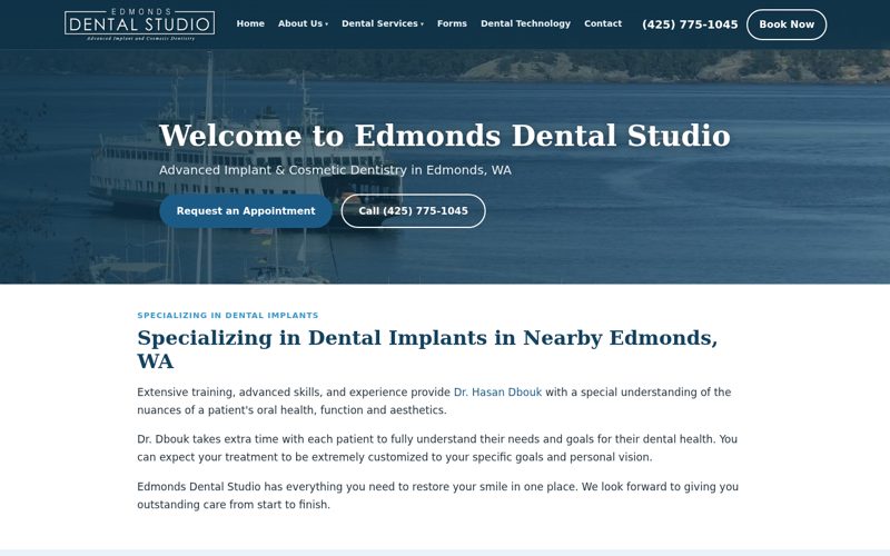 Edmonds Dental Studio website