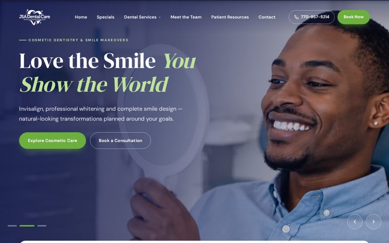 JSA Dental Care website