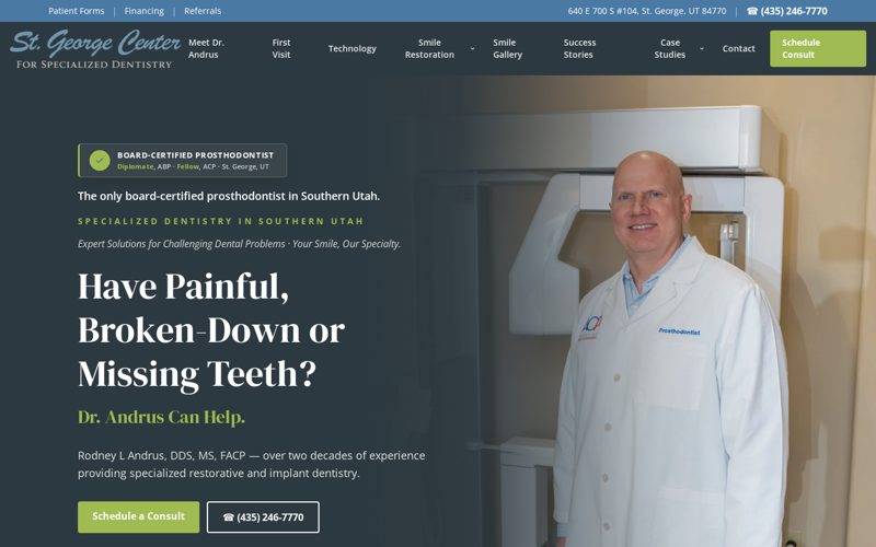 St. George Center for Specialized Dentistry website